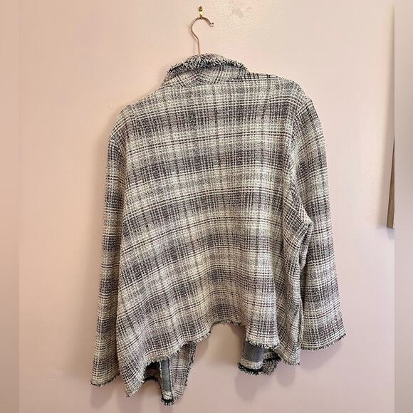 Max Studio Pink Black Tweed Fringe Open Blazer 3XL - Picture 12 of 12